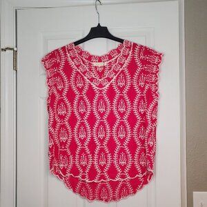 NWT Solitaire Embroidered Short Sleeve Top
